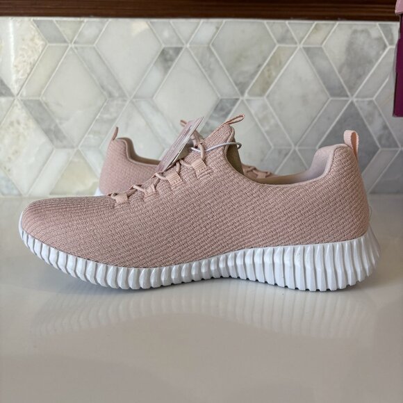 8.5 Charlize Pink Textile Padded Sole Slip On Lace Decor Pull Low Top Sneaker - Picture 8 of 15